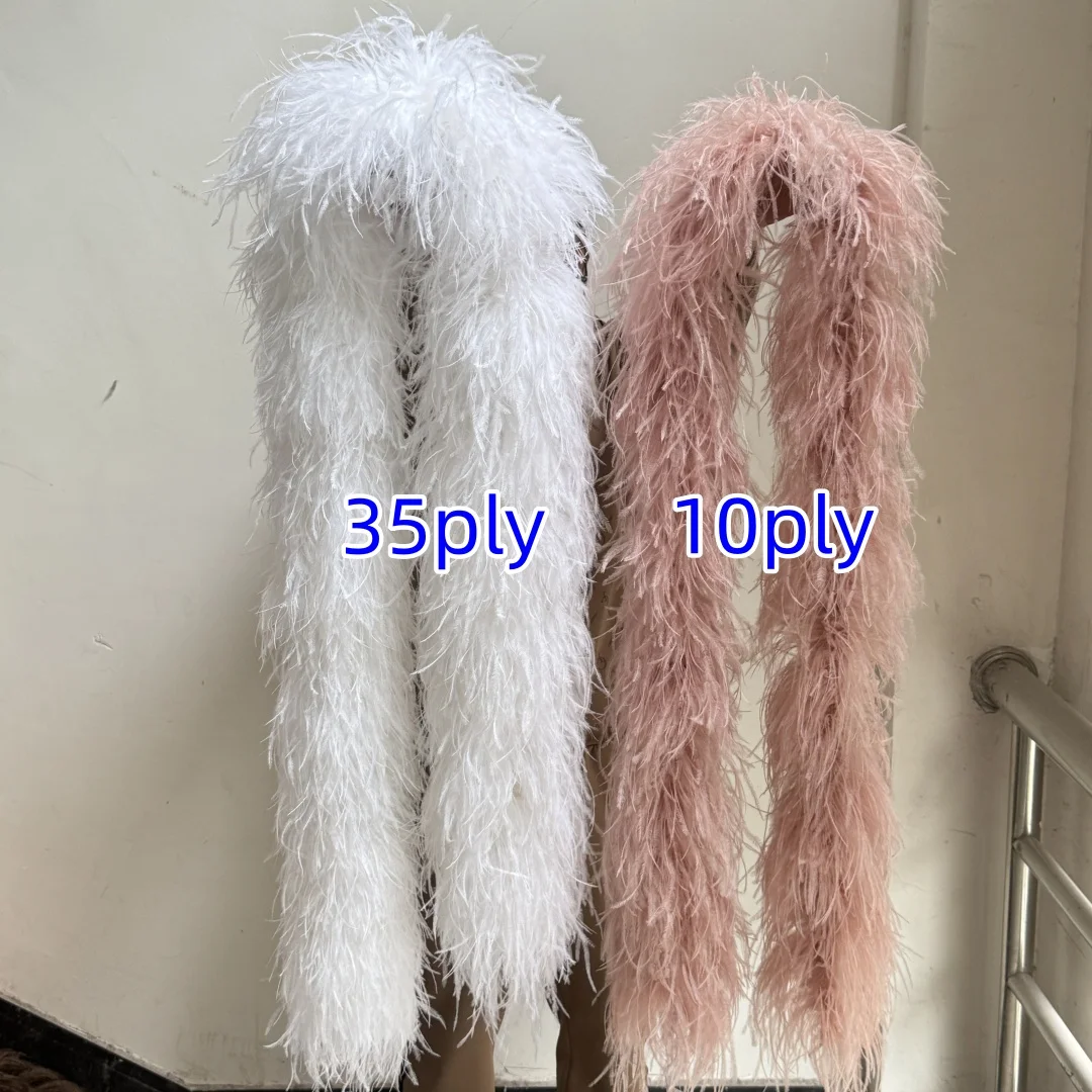 Шаль из белого пушистого искусственного пера 35Ply для свадебной вечеринки