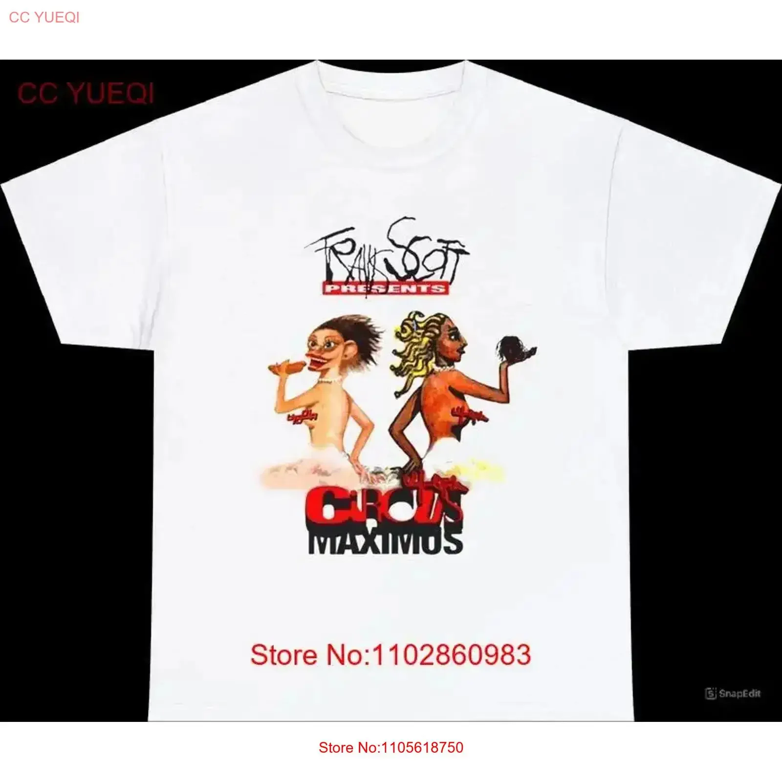 Фото Футболка CIRCUS MAXIMUS TOUR DATES TEE Travis, хлопковая, S-5XL, винтажная, мягкая, стильная, универсальная, уличная одежда, дышащая, с графическим принтом №1