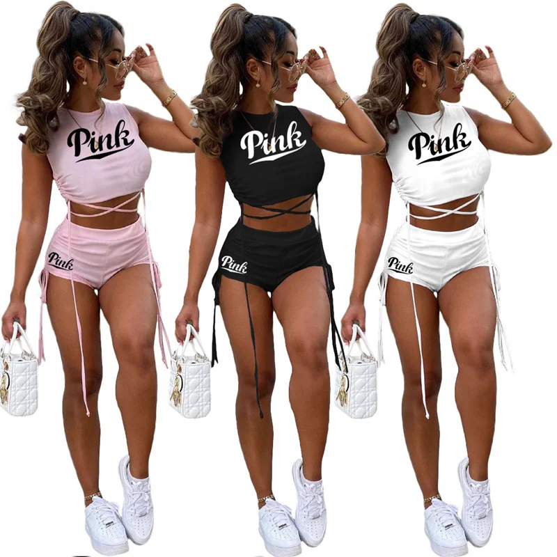 Casual Skinny Biker Home 2 Piece Sets Women's Suit for Fitness Tracksuits with Shorts and Top Blouse Outfits Sweatsuit Female