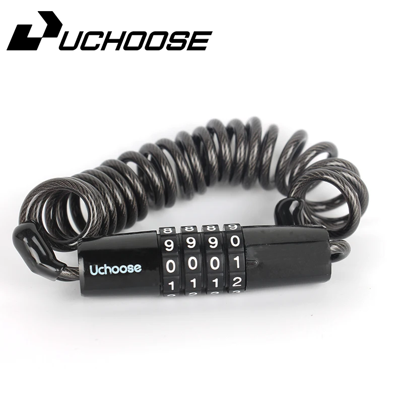 Велосипедный замок с 4-значным кодом стальной трос безопасный пароль для
