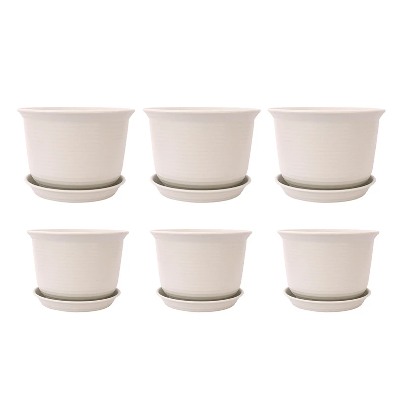 

Пластиковые цветочные горшки, 6 шт./упаковка, 2 размера, 15 см, 18 см