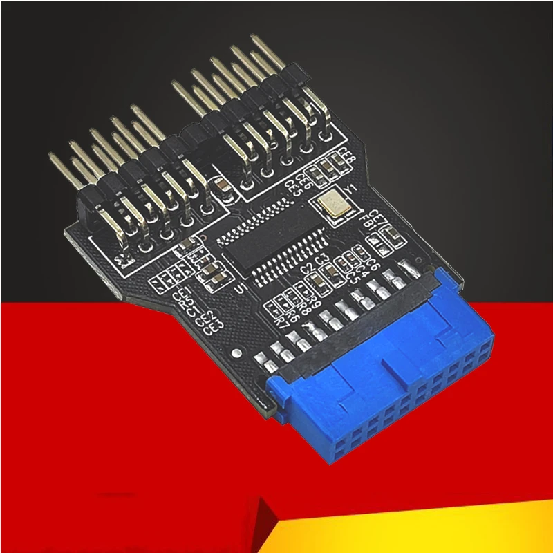 

USB-разветвитель для материнской платы, 19Pin-двойной 9-контактный разъем, разъем «мама», «папа» 1-2, 9-контактный USB 3. 0 9-контактный переходник-адаптер