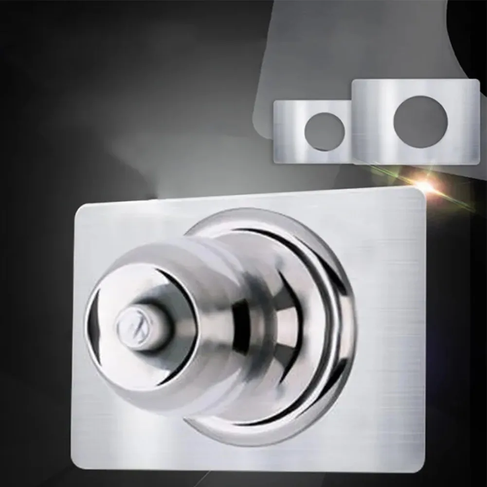 

Brand New Doors Lock Plate Tools Universal With Tape Ball Lock Deadbolt Door Knob Rounded Corners Rust Resistant