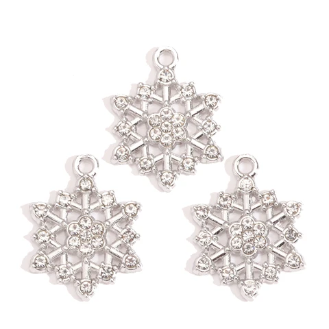 Золотые шармы снежинки Peixin, набор из 10 штук