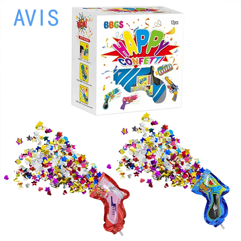 

12pcs Inflatable Toy Fireworks Gun Party Confetti Poppers Funny Party Supplies for Wedding Birthday Graduation