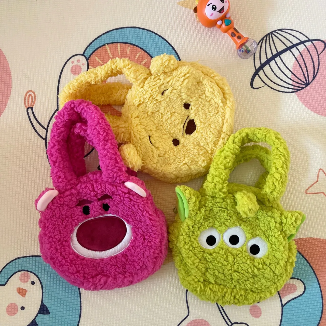 

MINISO Disney Cute Strawberry Bear Three-eyed Monster Winnie The Pooh Plush Toy Bag Fashion Crossbody Bag Claw Machine