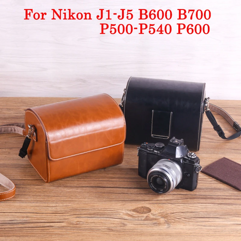

Кожаная сумка для камеры Nikon J1-J5 B600 B700 P500-P540 P600, водонепроницаемый защитный чехол для камеры, сумка на одно плечо для фотосъемки