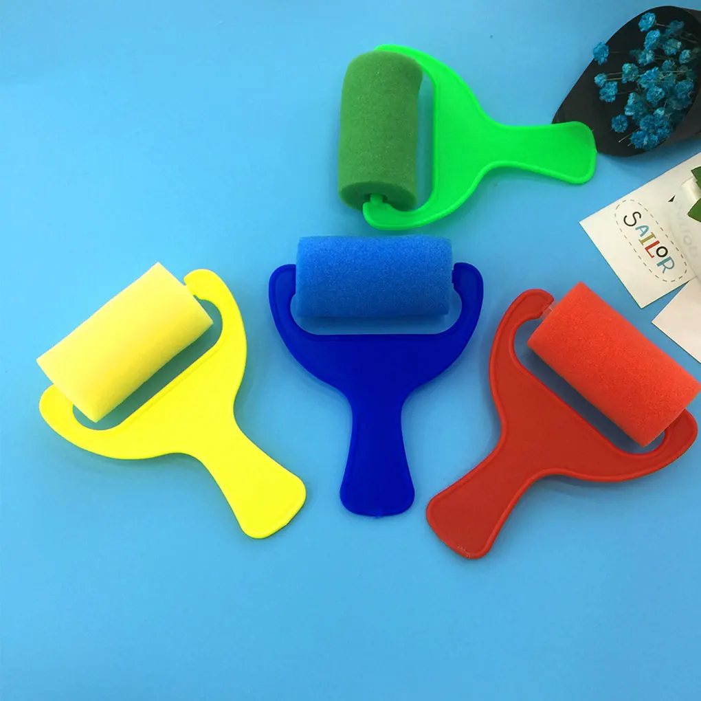 

4pcs Set Sponge roller Brush Paint Roller Kid Art Craft Painting Tool