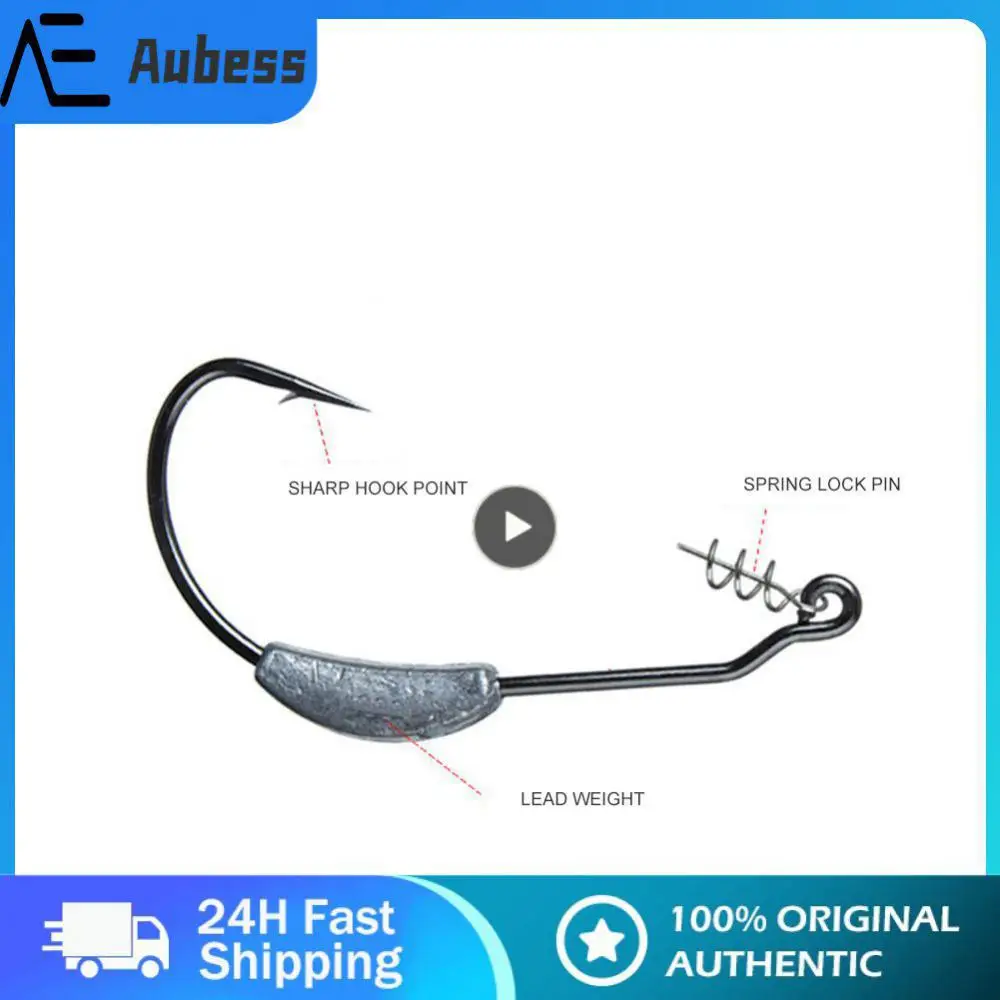 

High Quality Sharp Hook Point High Carbon Steel Fishing Hook Sharp Clamp Hook Lead Counterweight Fishing Gear For Soft Bait
