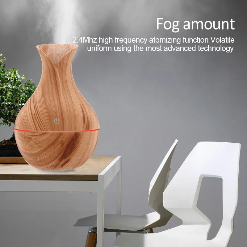 

Creative Vase Humidifier Wood Grain Usb Colorful Lamp Office Air Humidifier Ball Marquee Essential Oil Fragrance Diffuser