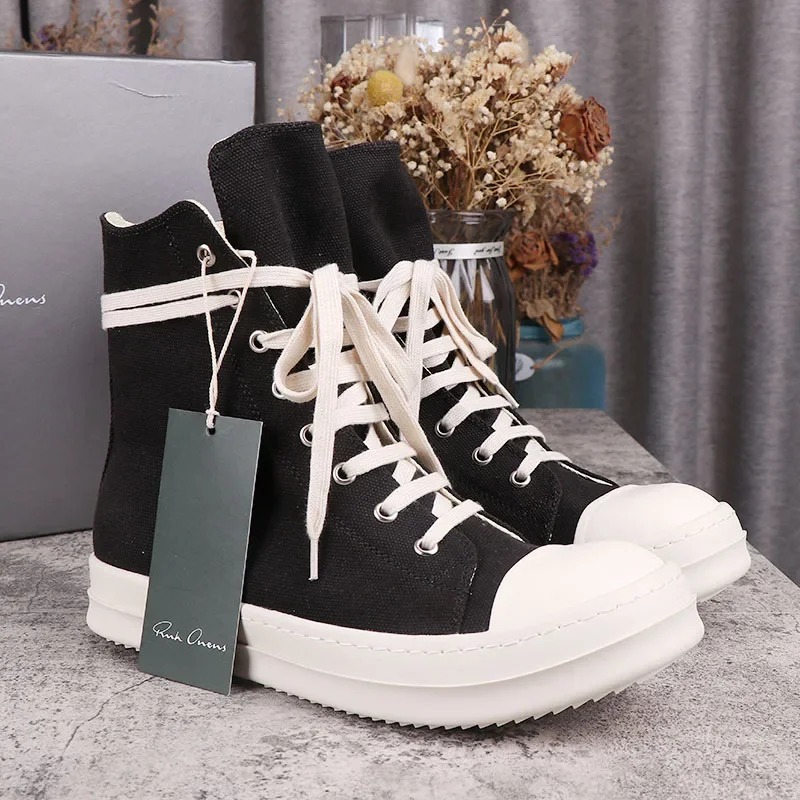 

Shoes Men 2021 Korean Version Trend Super Fire Spring and Autumn Thick Soled Black Canvas New Canvas Female