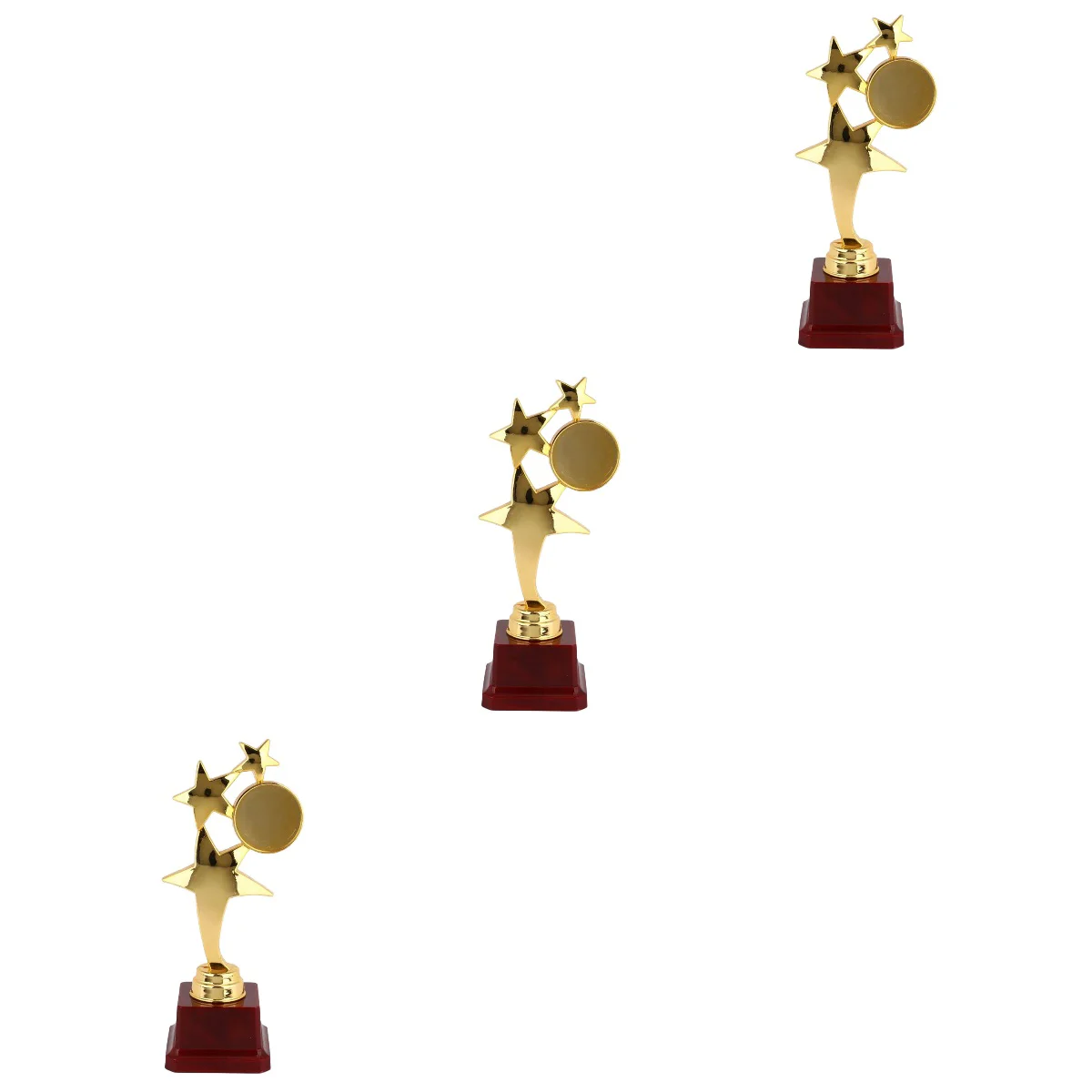 

3pcs Mini Award Trophy Plastic Reward Prizes Decoration Awards Trophy Ceremony Gift for Boys Girls Party Celebrations (Golden)