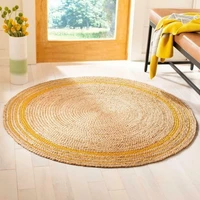 rug 100 natural jute braided style area jute rug round reversible carpet rag rug for living room
