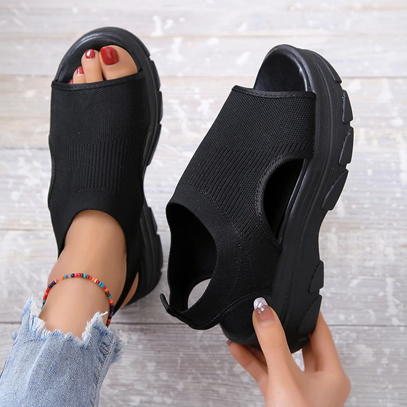 

Шлепанцы женские сетчатые, спортивные сандалии на плоской платформе, Повседневные тапочки для ходьбы, лето 2023