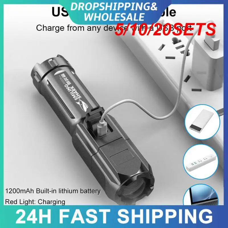 

5/10/20 комплектов компактный фонарик большой емкости литиевая батарея многофункциональный портативный Электрический