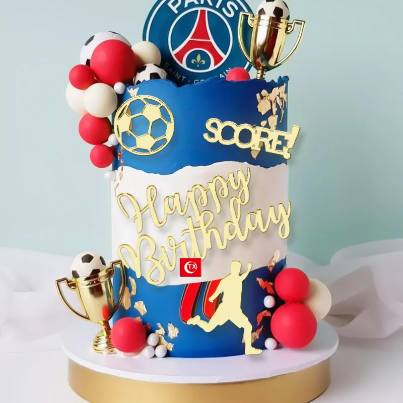 Ensemble de décoration de gâteau pour anniversaire  thème Football  pour garçons  basket-ball