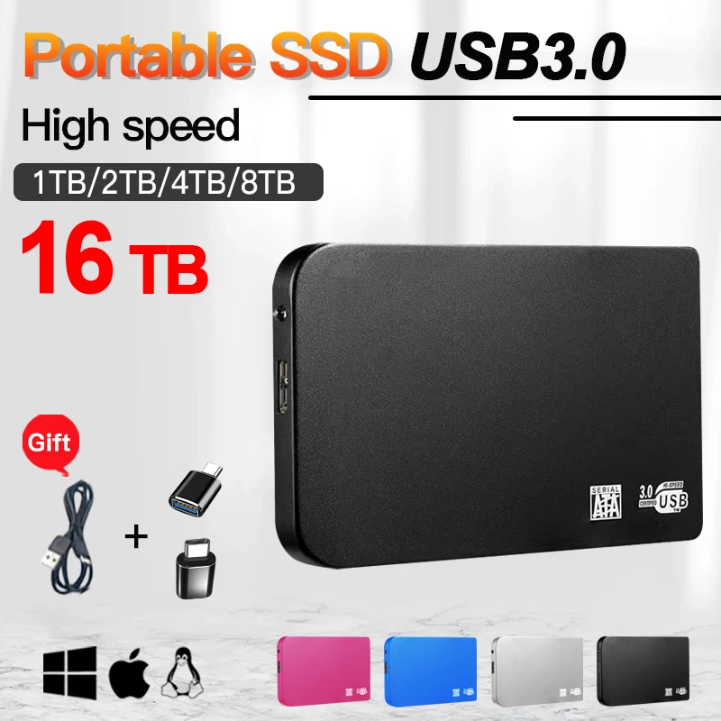 High-Speed SSD USB 3.1 Portable External Solid State Drive 1TB 2TB Type-C Mass Storage Mobile Hard Drive For Notebook Laptop