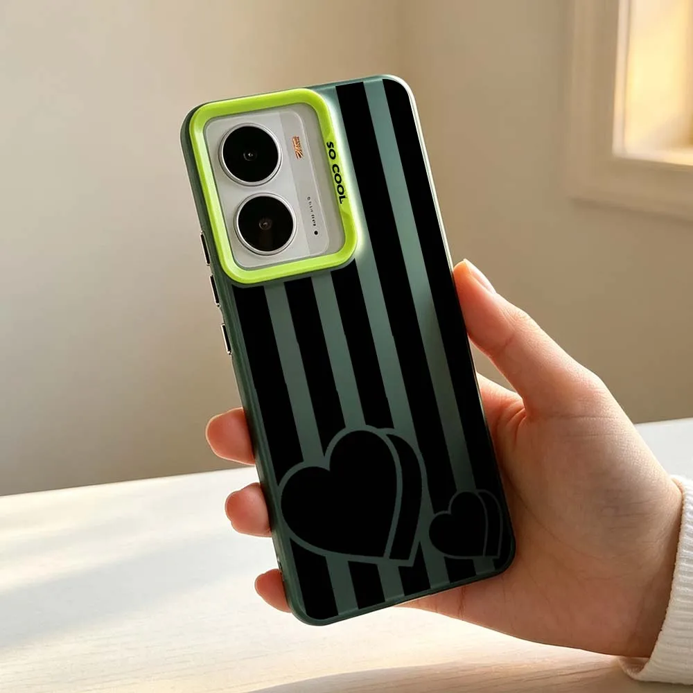 Чехол для телефона с черным полосатым дизайном для Realme 14X 14 13 12X 12 11X 11 10 9i C67 C75 V60 70 C25Y Pro, серебристого цвета. (art.: 3920dcff39748) - 3920dcff39748