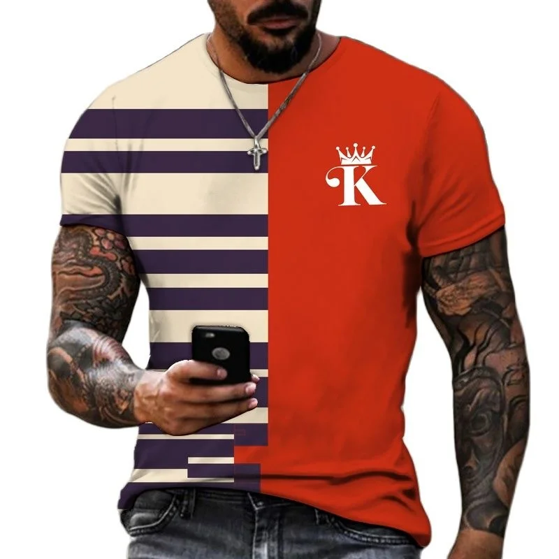 Летняя мужская 3d печать K Street Fashion размера плюс с коротким рукавом - купить по