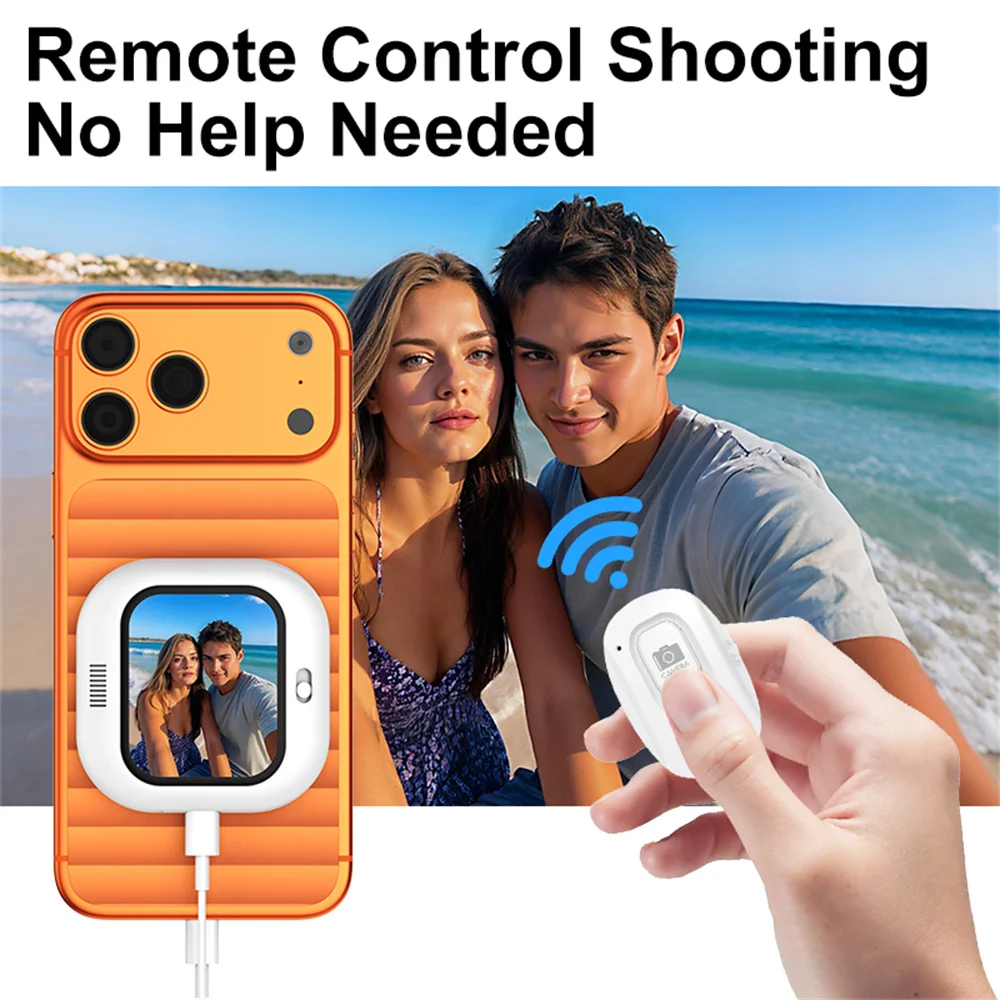 Фото Мини-монитор для селфи на телефон: держатель-клипса для iPhone 17, крепление для задней камеры, для селфи/влогов/прямых трансляций №1