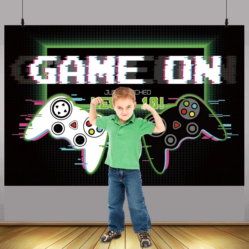 Игровой фон декор для дня рождения детей мальчиков уровень до 10 настенный баннер