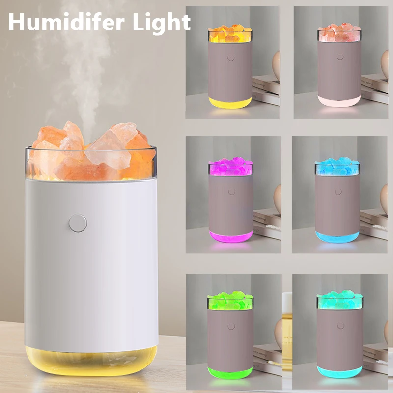 Z3 New Salt Lamp Aromatherapy Humidifier Desktop Colorful Lights Multifunctional Spray Humidifier with LED Lamp for Bedroom Home