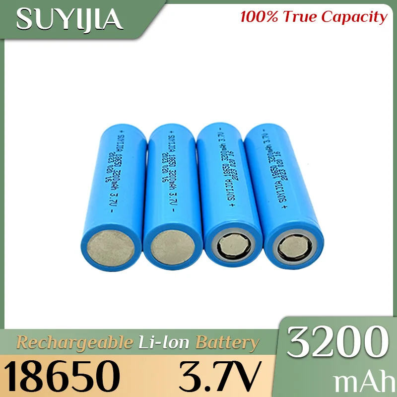 

1-10PCS SUYIJIA 18650 3200mAh 3.7V Rechargeable Lithium Battery for Flashlight Toys Head Lamp Walkie-talkie with 4.2V 1A Charger