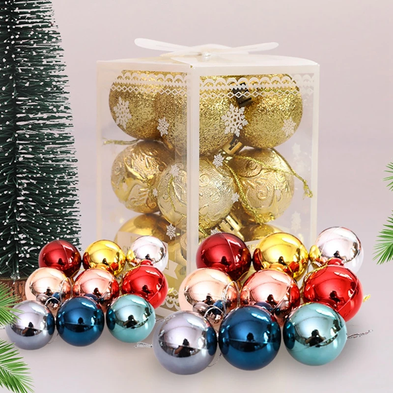 

12 шт./корт. 4 см елочный декоративный шар, легкие подвесные шары, украшение для вечеринки, новогодний и Рождественский Декор