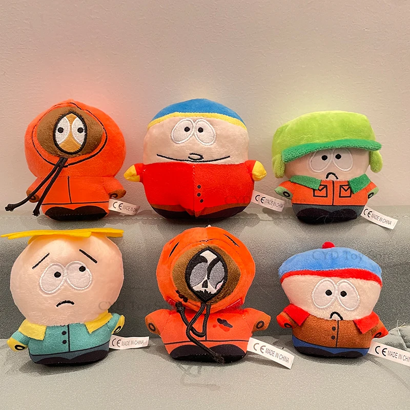 

South North Park Keychain Plush Toys Short Plush Cartoon Stuffed Doll Toy Fluffy pendent Gift Anime Keychain Doll Children Adult