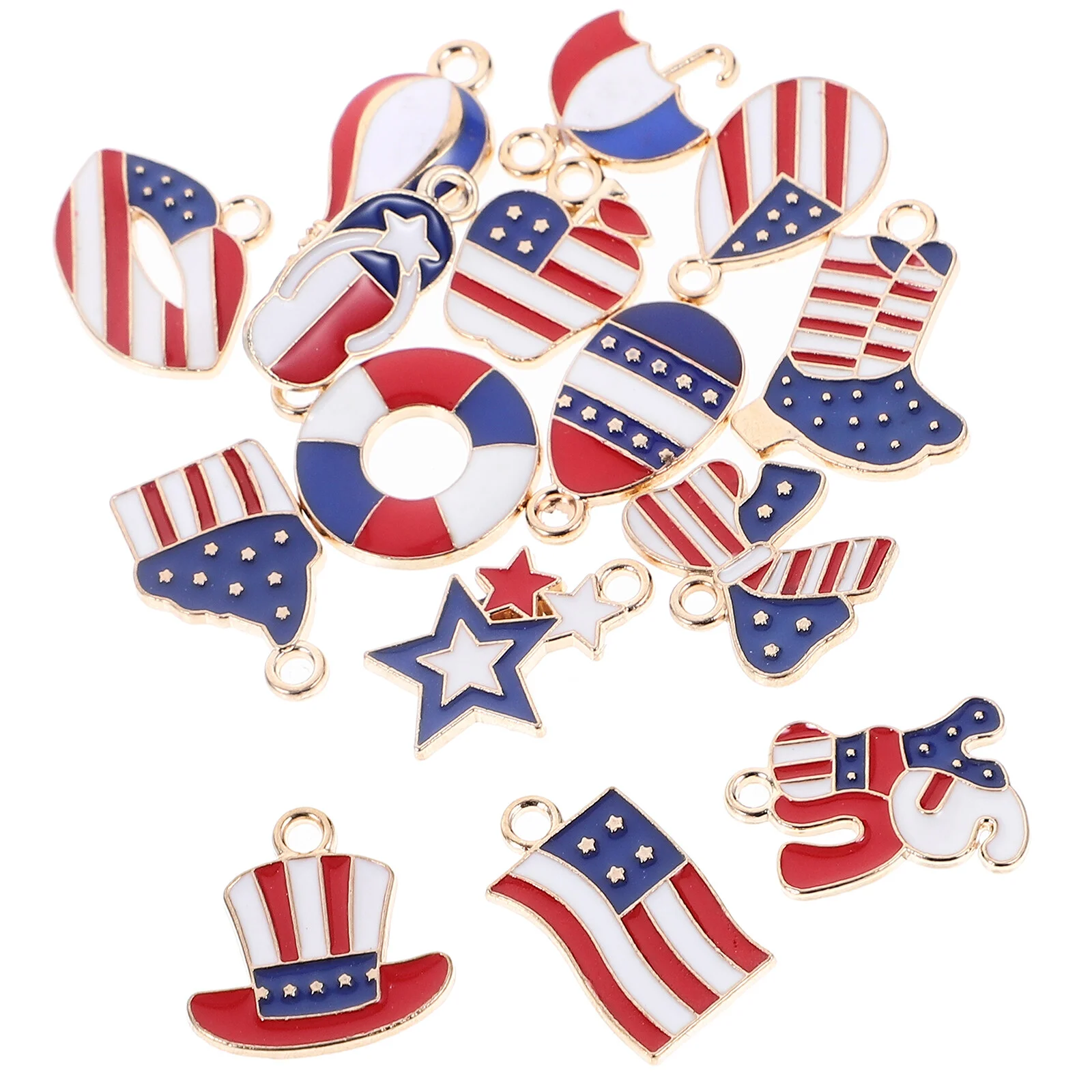 United States Independence Day Charms Necklace Making Kit Bracelet Jewelry Small