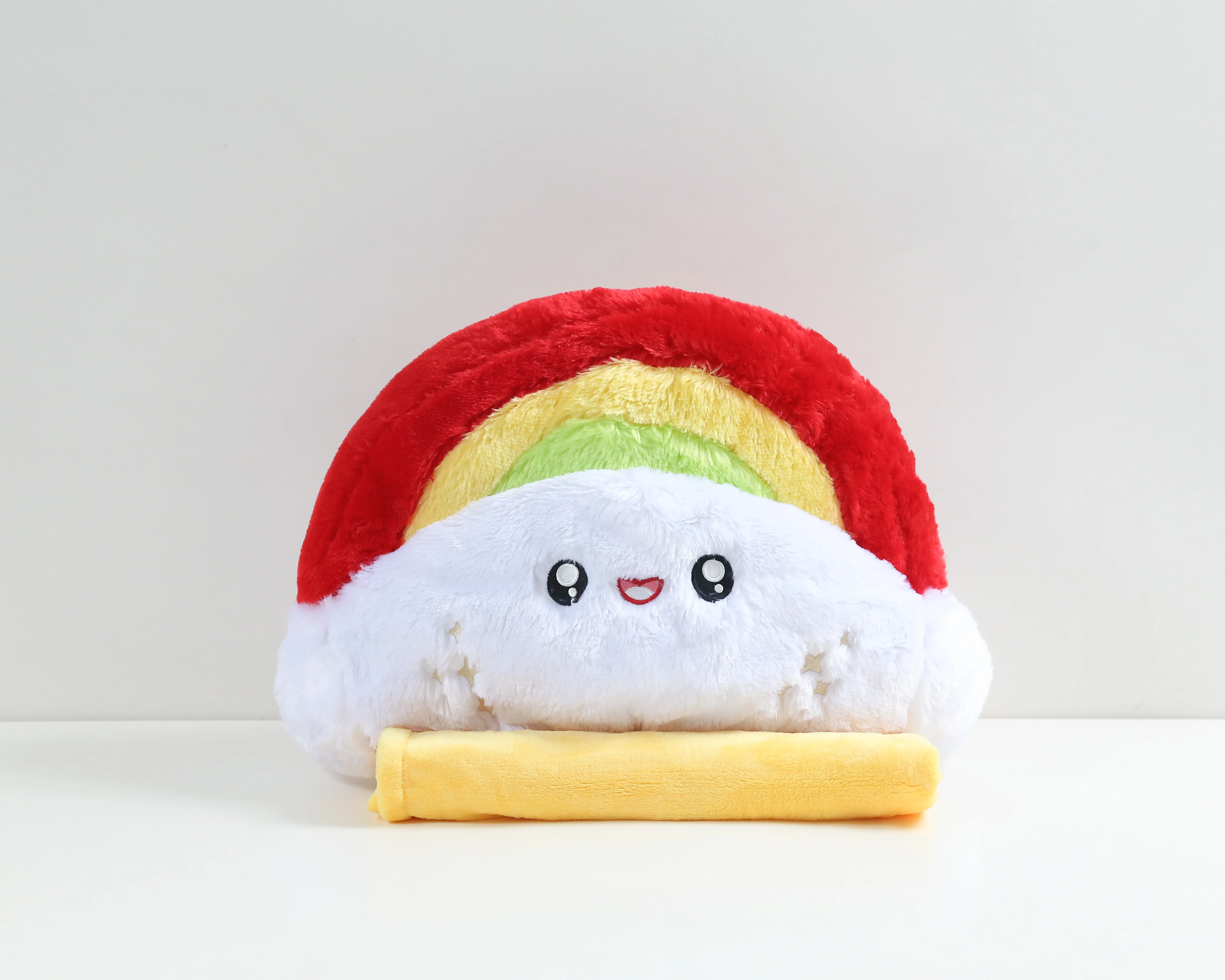 The Colours Of Rainbow Pillwo Plush Toy In One With Blanket 2 in 1 Clouds Car Sofa Cushion On Air Conditioning |
