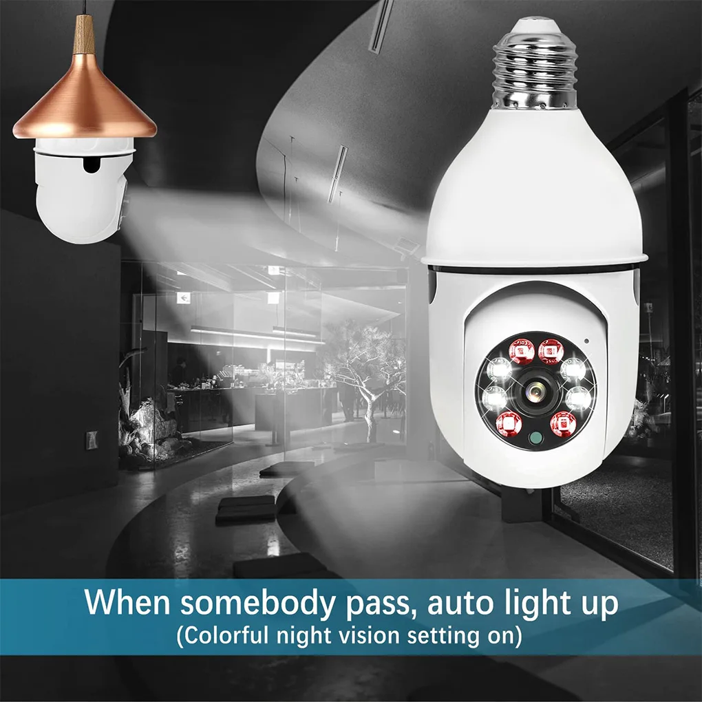 

Indoor 110-240V LED Light Bulb Wireless Camera Living Room Bedroom Garage IP66 Waterproof WiFi Surveillance Cam E27