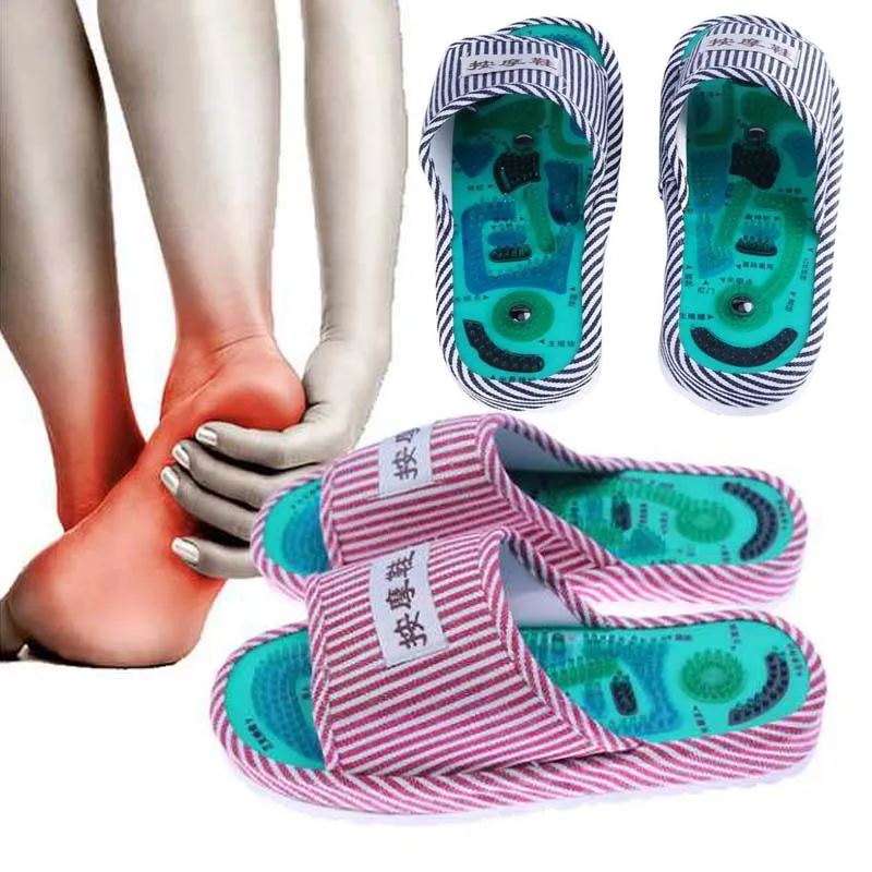 

Acupuncture Foot Massage Slippers Health Shoe Reflexology Magnetic Sandals Acupuncture Healthy Feet Care Massager Magnet Shoes
