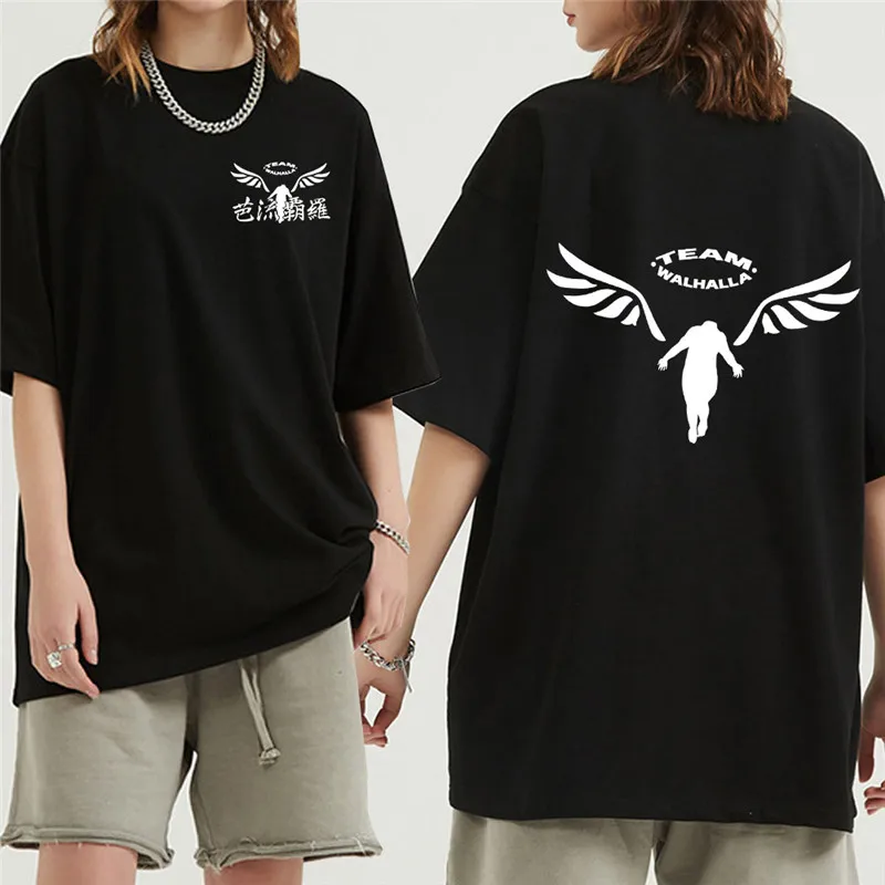 

2022 New Anime Tokyo Revengers T-Shirt Men Cotton Tshirt Anime Team Walhalla Cosplay Clothes Tee Shirt Plus Size Tops Streetwear