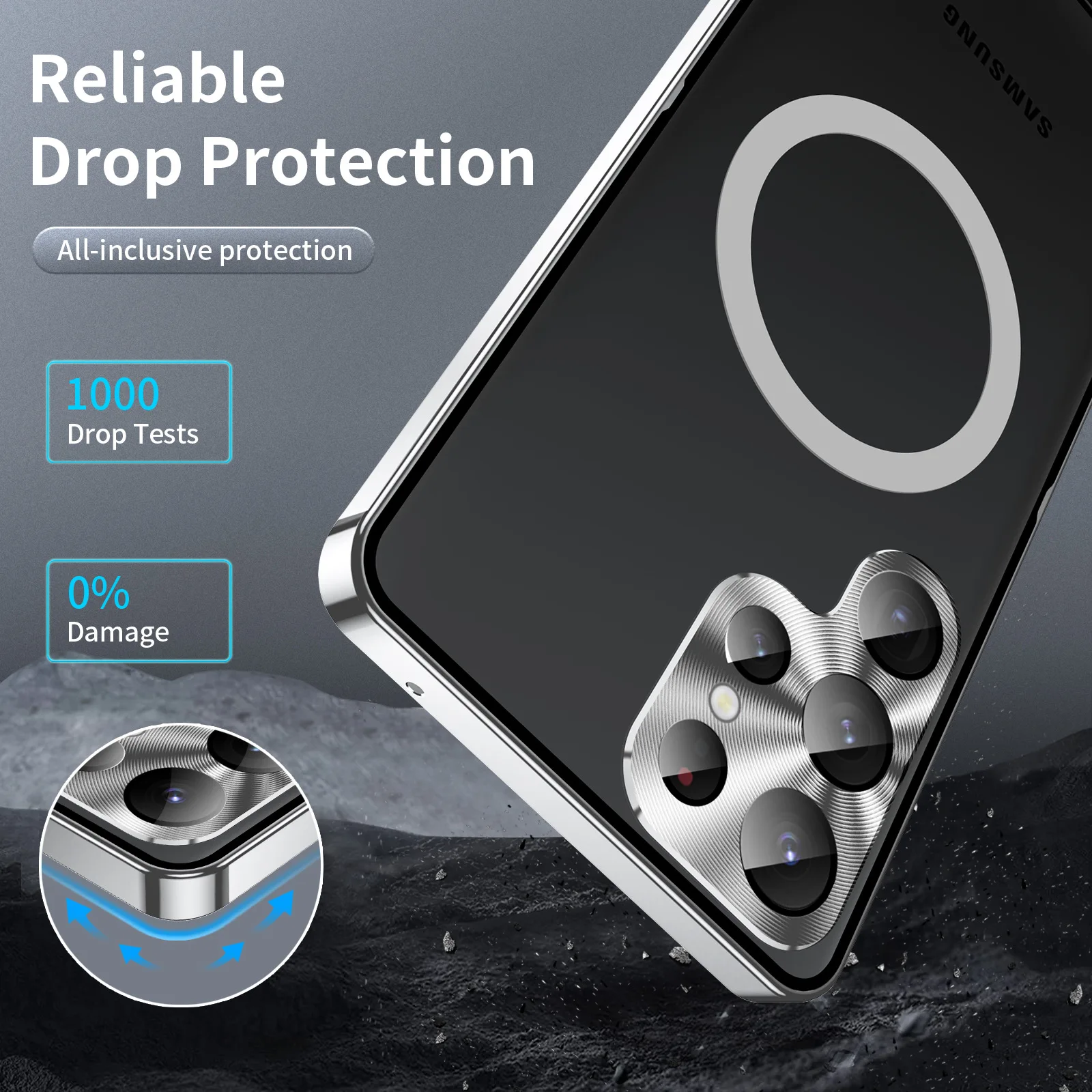 Magnetic Magsafe Case For Samsung Galaxy S23 S22 S21 Note 20 10 Ultra Metal Alloy Glass Frosted Protective ultra-thin back cover