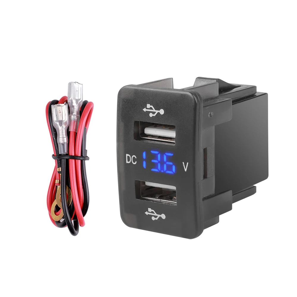 Автомобильное зарядное устройство с двумя USB-портами 36 мм * 24 2 1 А + автомобильный