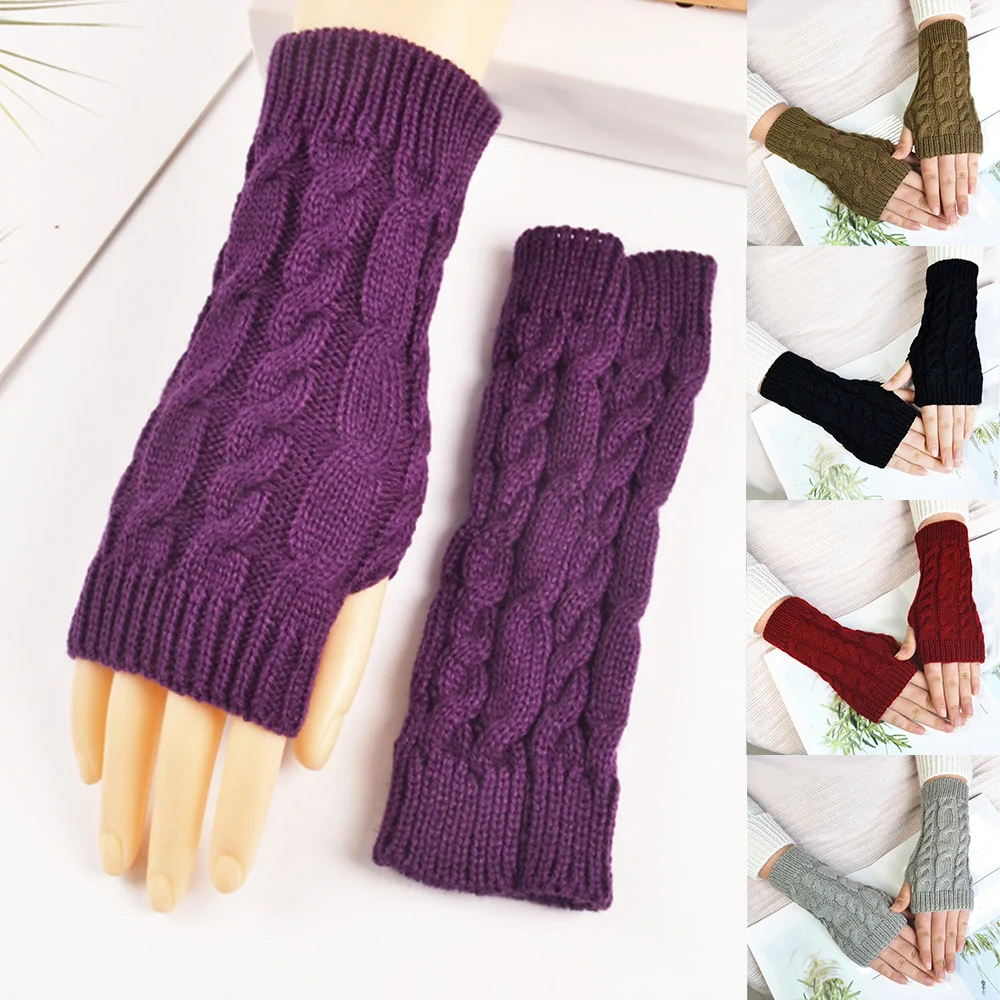 

Winter Men Women Wool Gloves Knitted Mittens Sports Gloves Men Black Gloves Outdoor Warm Soft Student Work Gloves Unisex Thick