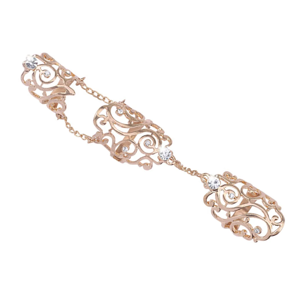 

1 Set Creative Finger Rings Rhinestone Finger Rings Punk Style Ring Jewelry