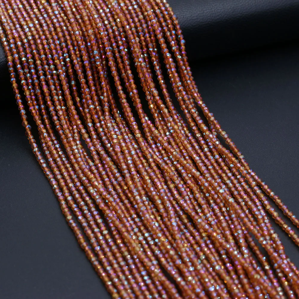 

20PCS Wholesale Natural Stone Crystal Color Plated Faceted Small Bead Orange Red Beaded DIY Making Necklace Bracelet Jewelry38cm