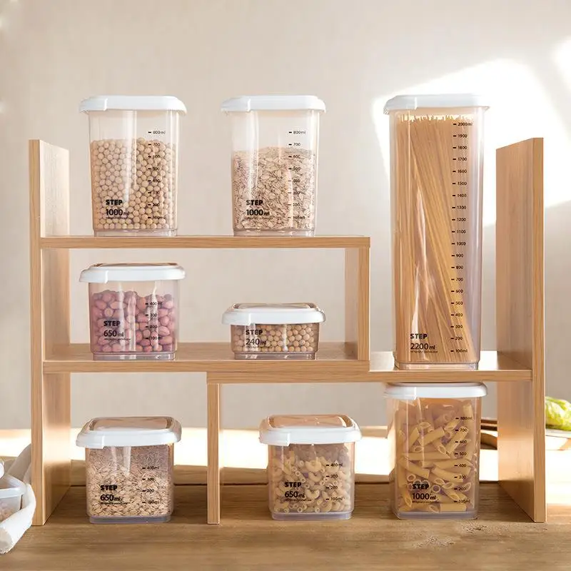 

Food Storage Kitchen Container Plastic Box Jars for Bulk Cereals Kitchen Organizers for Pantry Organizer Jars With Lid Home