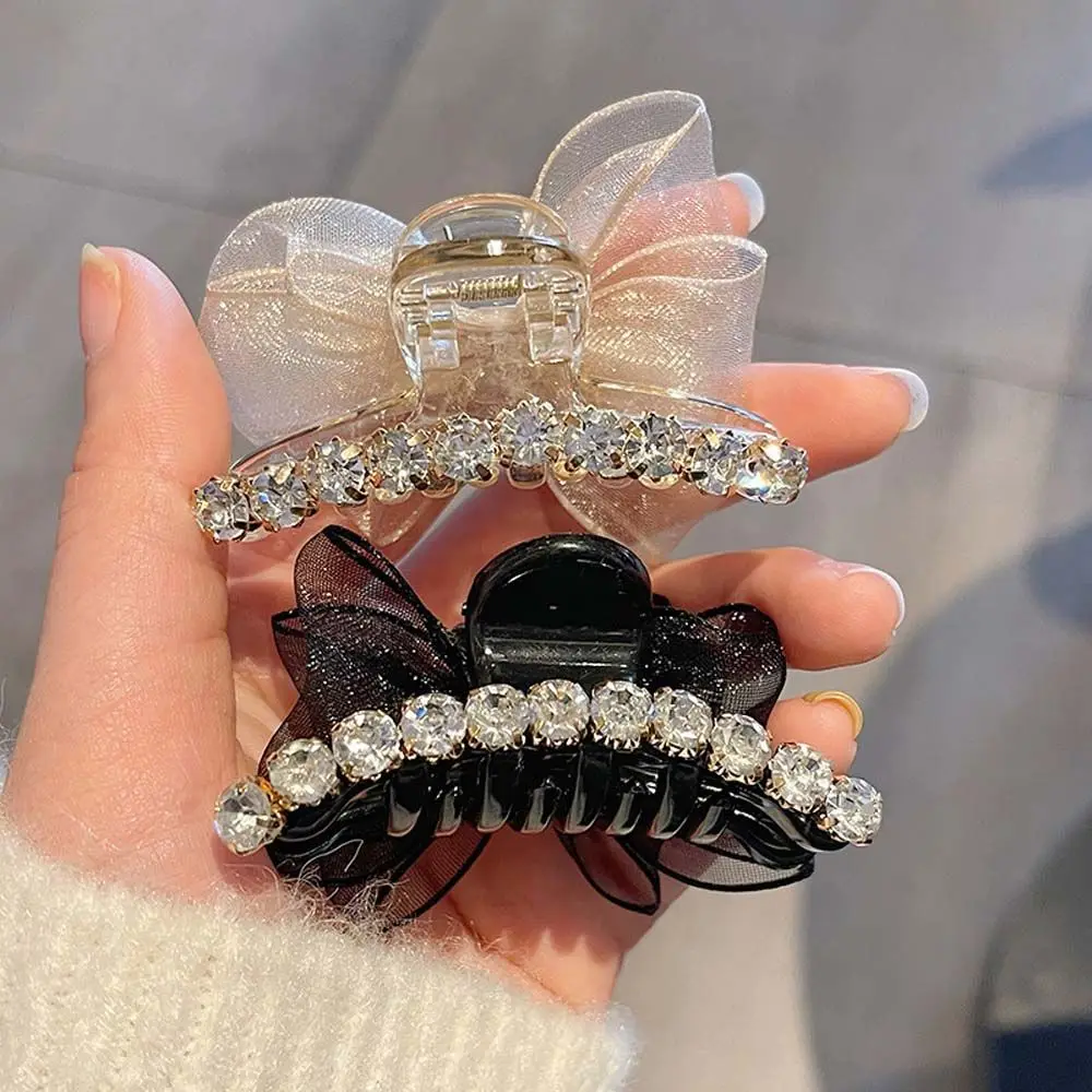 

Korean Bow Mesh Hair Clip Super Fairy Solid Yarn Ribbon Bow Hairpin Organza Bow Tie Hair Claws Hair Accessories Drop shipping