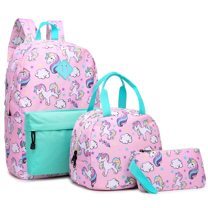 

School Shoulders Bag For Girls Unicorn Schoolbag Pupils' Fashion Knapsack Children's Schoolbag Pink Green Backpack Kids