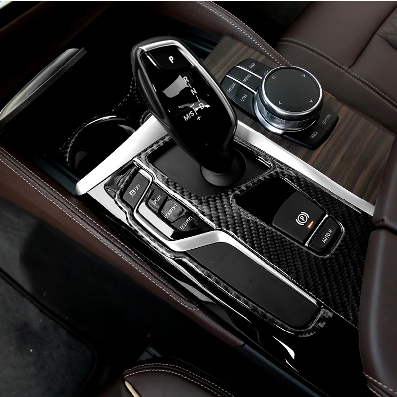 Фото Для BMW 5 серии G30 6GT G32, аксессуары, защитная наклейка из углеродного волокна, кнопки переключения передач, крышка панели, внутренняя отделка, Стайлинг автомобиля №4