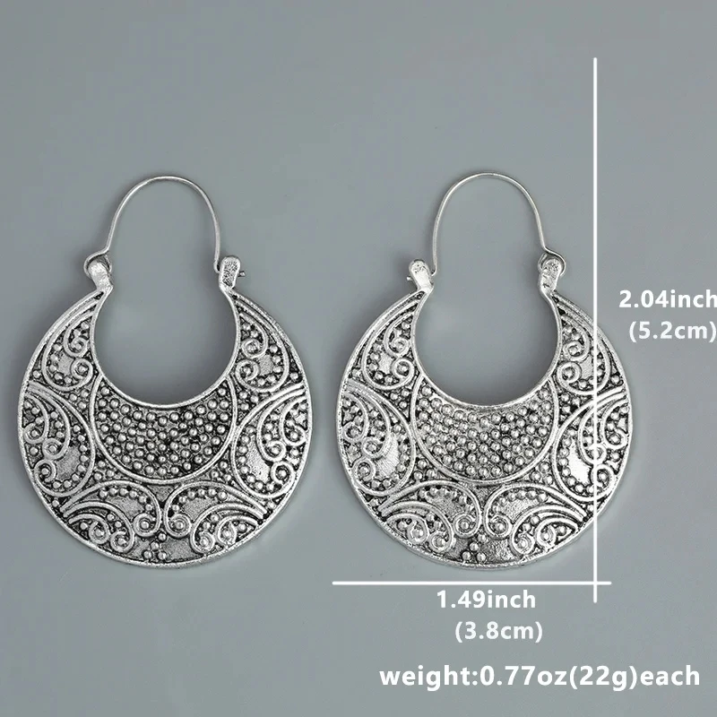 Винтажные женские серьги-подвески серебряного цвета в стиле бохо