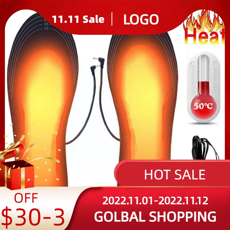 

Winter Electric Heated Insoles USB Heating Feet Warmer Fever Foot Full Heated Insoles Washable Pad Sock Unisex Thermal Shoe B2J5