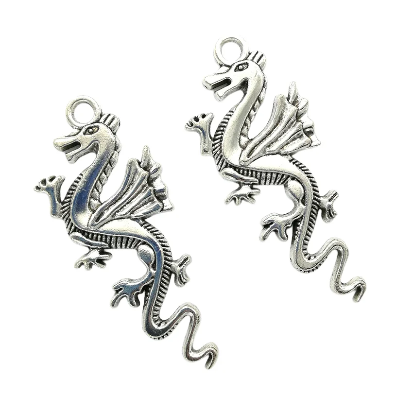 

Lot 26pcs Antique Silver Color Pterosaur Dragon Pendants Charms For Jewelry Making DIY 49x20mm