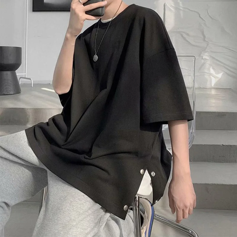 

NO.2 A1334 Simple Solid Color White Tee Spring Summer Vacation Mens T Shirts Breathable Retro T Shirt Loose Comfortable Stylish