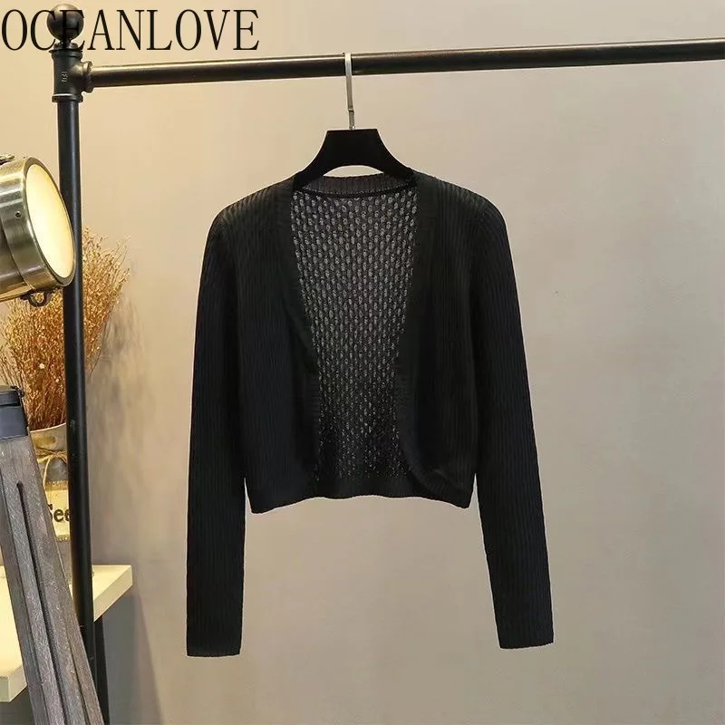 OCEANLOVE короткие кардиганы однотонные тонкие весенние летние солнцезащитные
