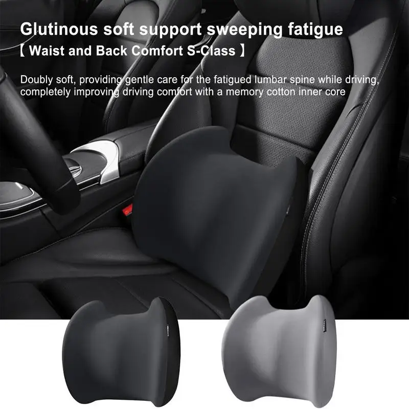

1 Piece Car Seat Back Support Cushion Automotive Memory Foam Lumbar Pillow Durable Slow Rebound Guard Chair Pad For Vehicles