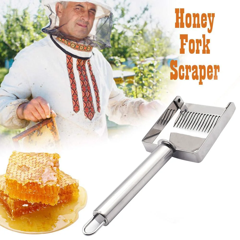 

Brand Multifunctional Stainless Steel Double Needle Beekeeping Tools Suitable For Uncapping Forks Honey Honeycomb Scraper